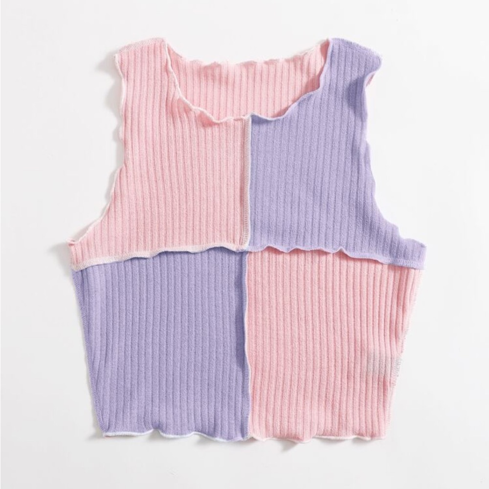 NWOT SHEIN Plus Lettuce Trim Colorblock Tank Top